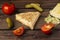 Pita bread with vegetable filling - takeaway vegetarian fast food