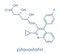 Pitavastatin hypercholesterolemia drug molecule. Skeletal formula.