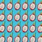 Pitaya fruit slices pattern on vibrant turquoise background