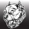 Pitbull Chain Dog Logo Mascot  bulldog Angry Dog Black Vector