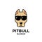 Pitbull dog head brown logo icon design