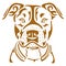 Pitbull Dog Head Printable Vector Stencil Art