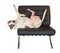 Pitbull Dog on mid century modern barcelona chair