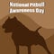 Pitbull dog silhouette vector illustration, NATIONAL PITBULL AWARENESS DAY theme, simple flat design concept.