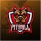 Pitbull head esport mascot Logo