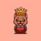 Pitbull King Cute Creative Kawaii Cartoon Mascot Logo