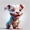 Pitbull terrier puppy dog smiling baby face grin portrait