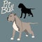 Pitbull terrier vector illustration style flat silhouette