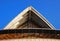 Pitched and protruded concrete roof with exposed beams on outside of Sydney Opera House, Australia