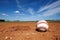 pitchers mound view with baseball and glove