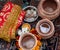 Pithi/Haldi Ceremony water jars and money