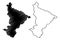 Pithoragarh district Uttarakhand or Uttaranchal State, Republic of India map vector illustration, scribble sketch Pithoragarh