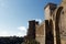 Pitigliano, one of the best town in Tuscany, Italy. Panoramic view of the defense wall around the city.