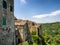 Pitigliano in Umbria with surrounding walls