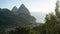 The pitons of saint lucia