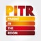 PITR - Parent in the Room acronym, text concept for presentations and reports