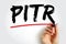 PITR - Parent in the Room acronym, text concept for presentations and reports