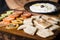 Pitta bread served with a bowel of tzatziki