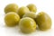 Pitted green olives with brine.