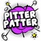 pitter patter Comic bright template with speech bubbles on colorful frames
