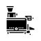 pitting machine glyph icon vector illustration