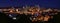 PITTSBURGH, PENNSYLVANIA-OCTOBER 19, 2017: NIGHTIME PANORAMIC PHOTOGRAPH SKYLINE OF PITTSBURGH, PENNSYLVANIA