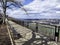 Pittsburgh, Pennsylvania, USA 3/15/2019 The walkway and benches at the Grandview Overlook in Mt Washington