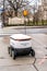 Pittsburgh, Pennsylvania, USA - January 11, 2020: Starship food delivery robots in  the University Pittsburgh campus.