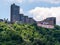 Pittsburgh, Pennsylvania, USA June 6, 2021 The Duquesne Incline with the Trimont Plaza on Mt Washington with an Iron City Beer sig