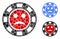 Pity Casino Chip Mosaic Icon of Round Dots