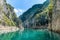 The Piva Canyon on the Piva Lake in Montenegro