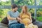 In a pivotal moment, the pregnant woman and father navigate the onset of contractions together, sharing the intensity