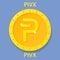 PIVX Coin cryptocurrency blockchain icon. Virtual electronic, internet money or cryptocoin symbol, logo