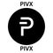 PIVX Coin cryptocurrency blockchain icon. Virtual electronic, internet money or cryptocoin symbol, logo