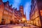 Piwna street and the Dome of the Church of St Mary`s in Gdansk, Poland