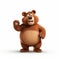 Pixar Bear Animation Masha Bear Waving In Guido Buzzelli Style