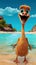 Pixar Illustration of a cartoon Duck exploring.