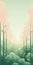 Pixar-inspired Forest Landscape: Soft Gradients And Minimalist Simplicity