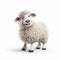 Pixar-style 3d Animated Sheep On White Background