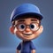 Pixar Style 3d Cartoon Character With Blue Glasses And Cap