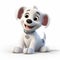 Pixar-style 3d Cartoon Dog With Bright Eyes And Ears