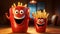 Pixar-style Animated Film With French Fries And Ketchup Characters