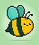 Pixel 8 bit bee. Animal in vector