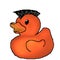 Pixel 8 bit drawn duck toy
