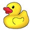 Pixel 8 bit drawn duck toy
