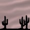 Pixel 8 bit drawn vivid desert sky with cactus foreground