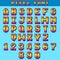 Pixel 8 bit letters and numbers vector game font, digital alphabet, typeface