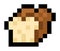 Pixel 8 bit loaf of bread background - vector, isolated