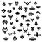 Pixel alien spaceships, a vector set of retro style 8 bit icons