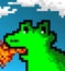 a pixel animal eating something with a carrot in its mouth